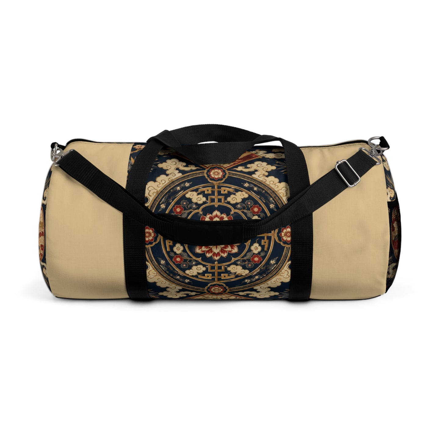 East Asian Mandala Beige Duffel Gym Bag