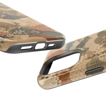 Vintage Japanese Animal Landscape Magnetic Impact-Resistant iPhone Cases
