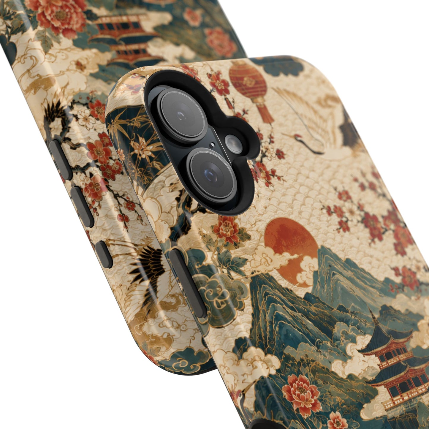 East Asian Vintage Landscape iPhone Case | Magnetic Impact-Resistant Case