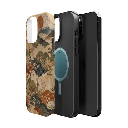 Vintage Japanese Animal Landscape Magnetic Impact-Resistant iPhone Cases