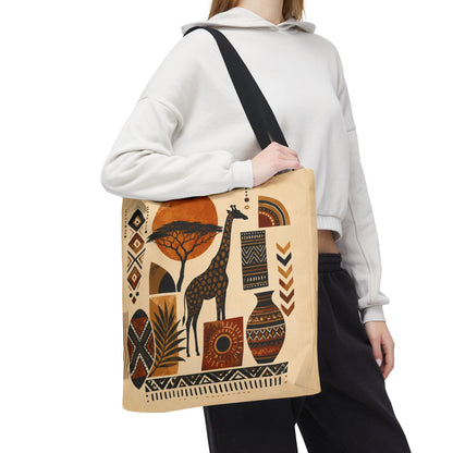 African Safari Giraffe Full Art Tote Bag