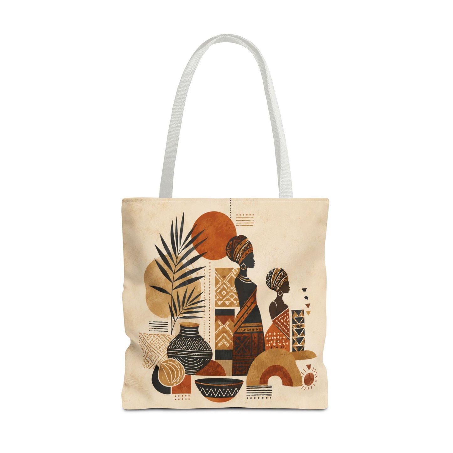 African Silhouette Pattern Full Art Tote Bag
