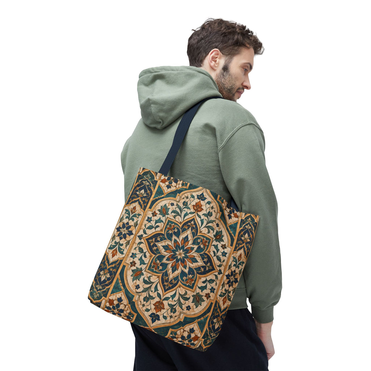 Full Art Moroccan Chevron Oriental Canvas Tote Bag
