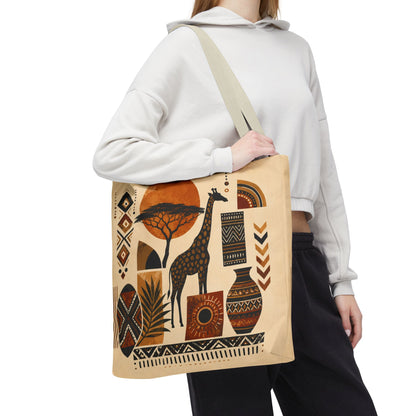 African Safari Giraffe Full Art Tote Bag