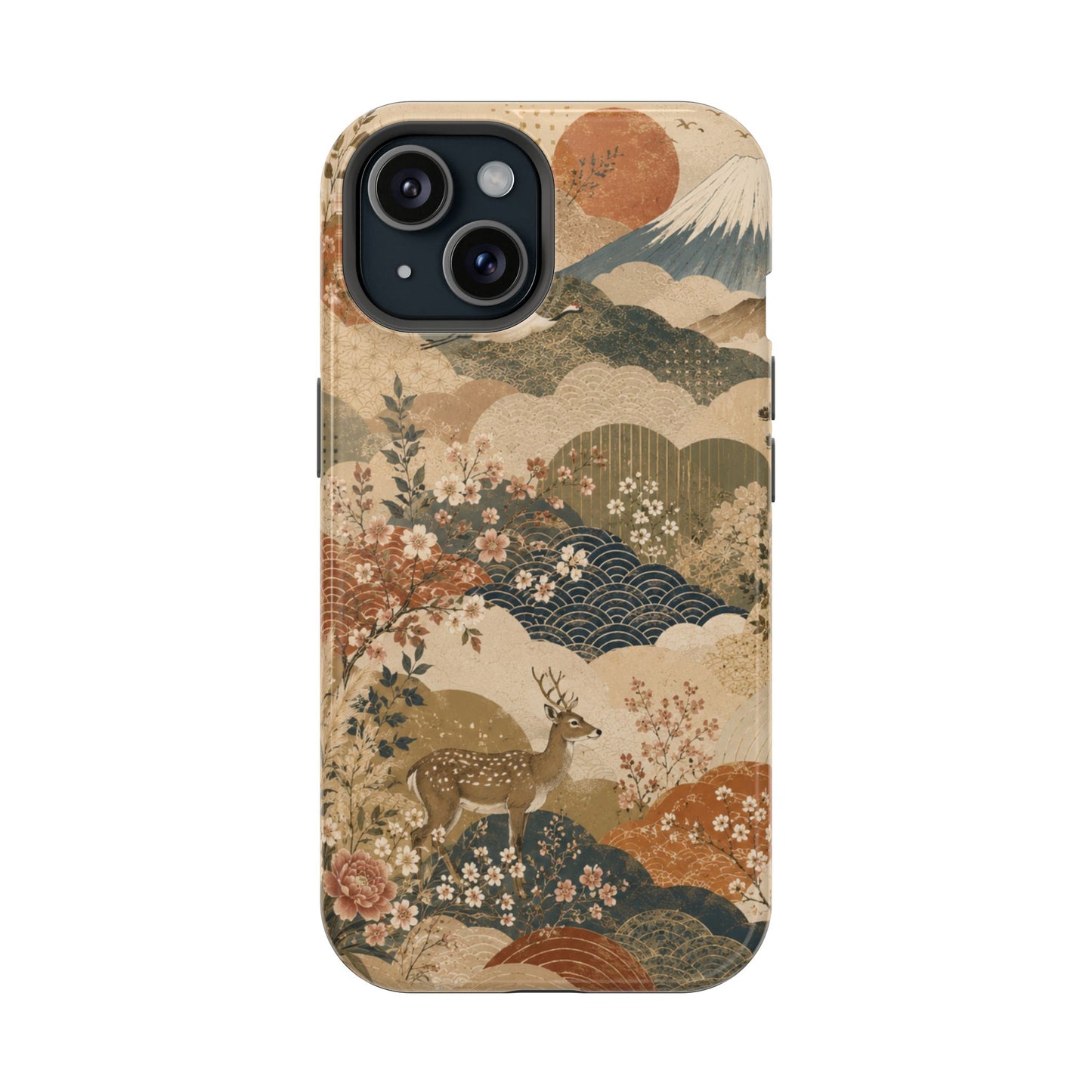Vintage Japanese Animal Landscape Magnetic Impact-Resistant iPhone Cases