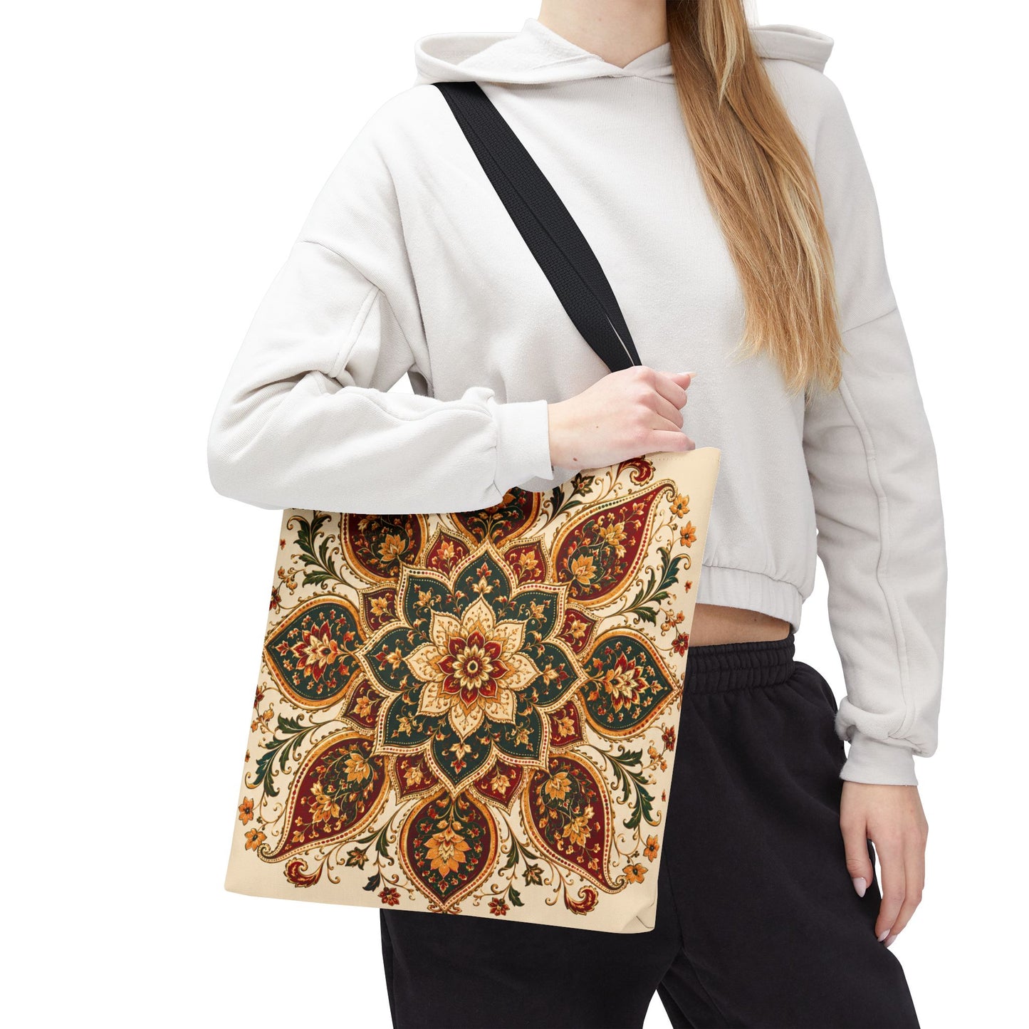 Indian Vintage Floral Mandala Full Art Tote Bag