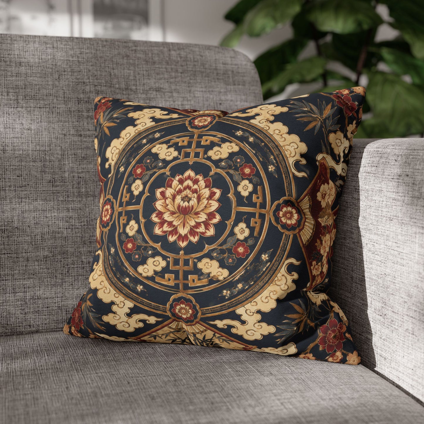 East Asian Mandala Pillow Case