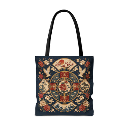East Asian Vintage Oriental Medallion Full Art Tote Bag