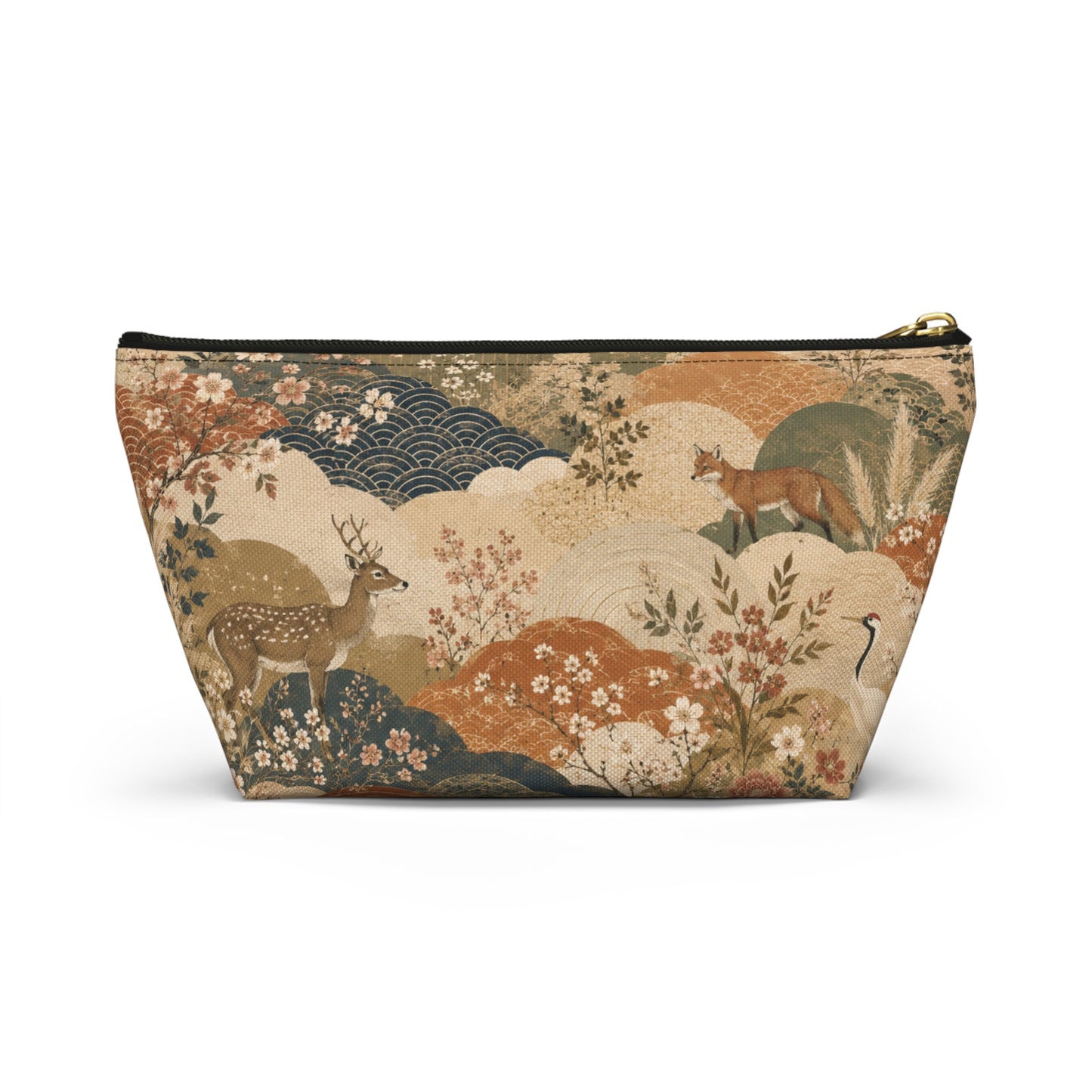 Vintage Japanese Painting Make Up Accessory Bag