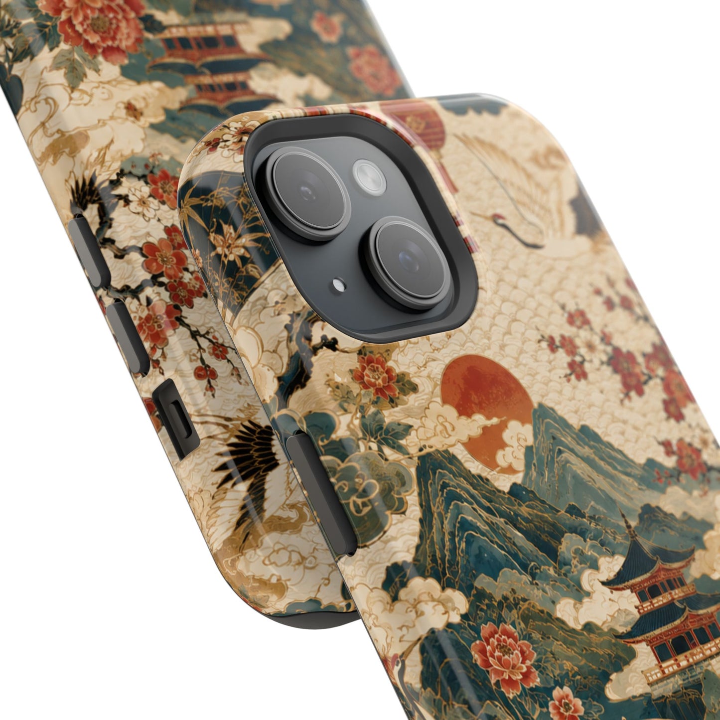 East Asian Vintage Landscape iPhone Case | Magnetic Impact-Resistant Case