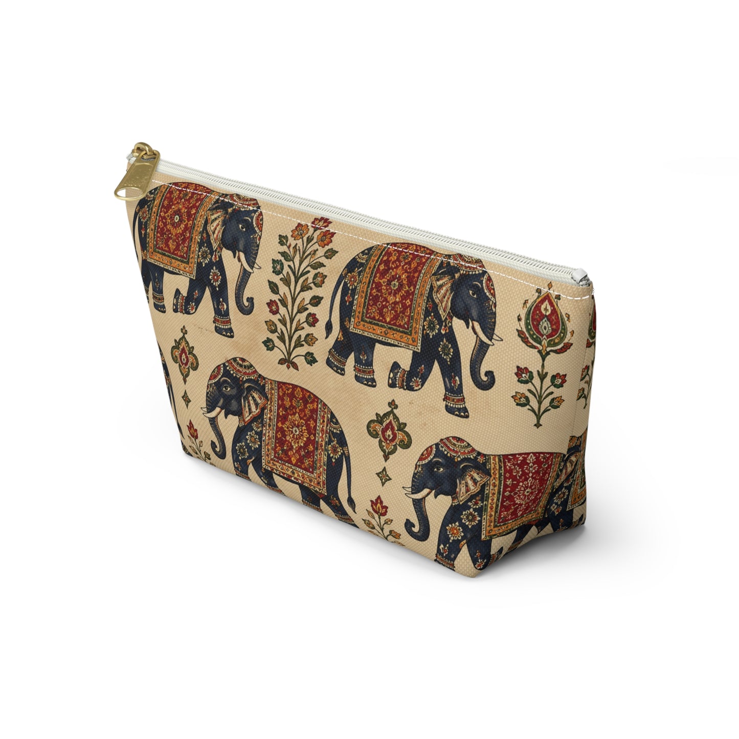 Indian Vintage Traditional Elephant Tapestry Makeup Accessory Pouch