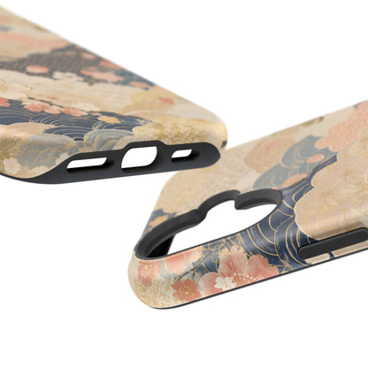 Vintage Japanese Floral Wave Magnetic Impact-Resistant iPhone Cases