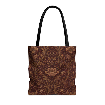 William Morris Floral Damask Maroon Full Art Tote Bag