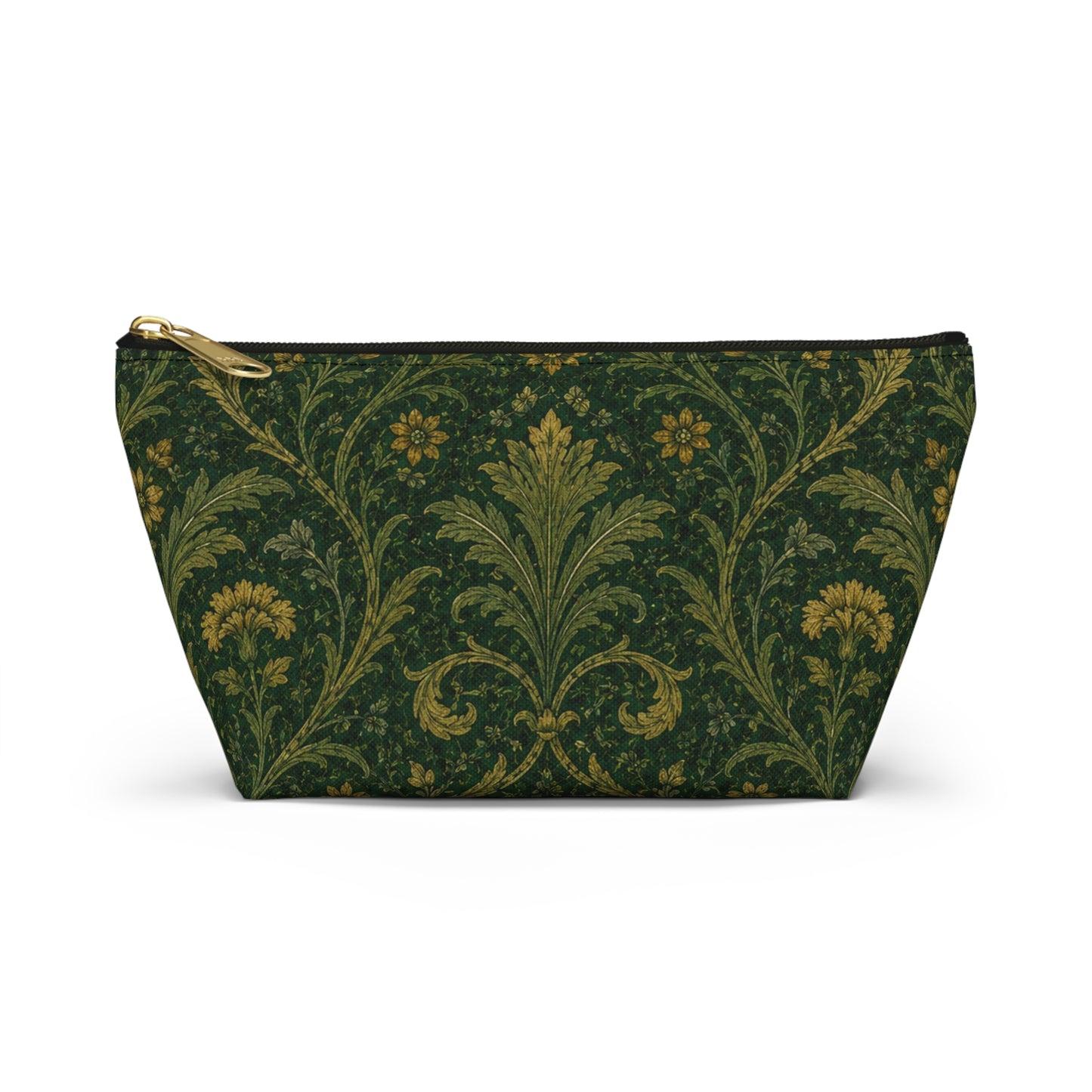 William Morris Forest Green Damask Makeup Accessory Pouch