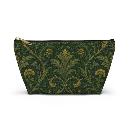 William Morris Forest Green Damask Makeup Accessory Pouch
