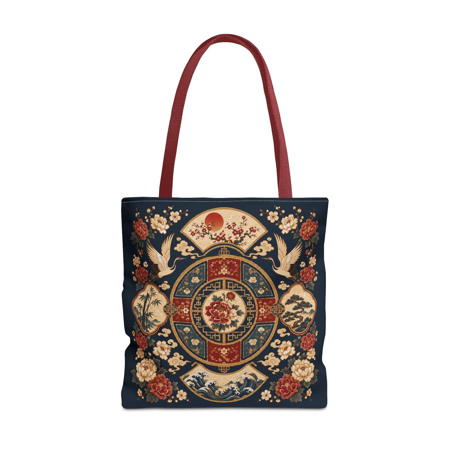 East Asian Vintage Oriental Medallion Full Art Tote Bag