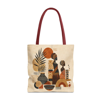 African Silhouette Pattern Full Art Tote Bag