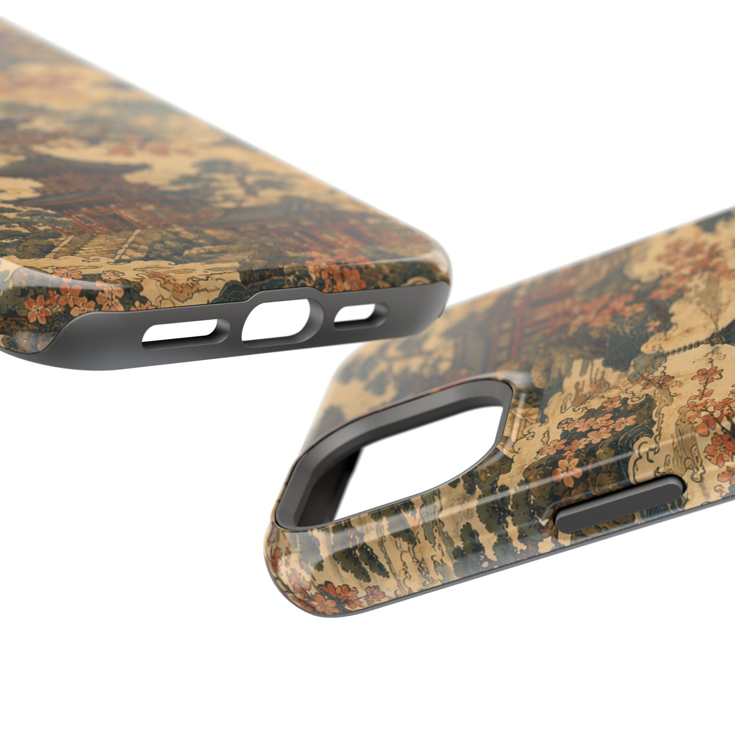 Vintage Japanese Temple Painting Magnetic Impact-Resistant iPhone Cases