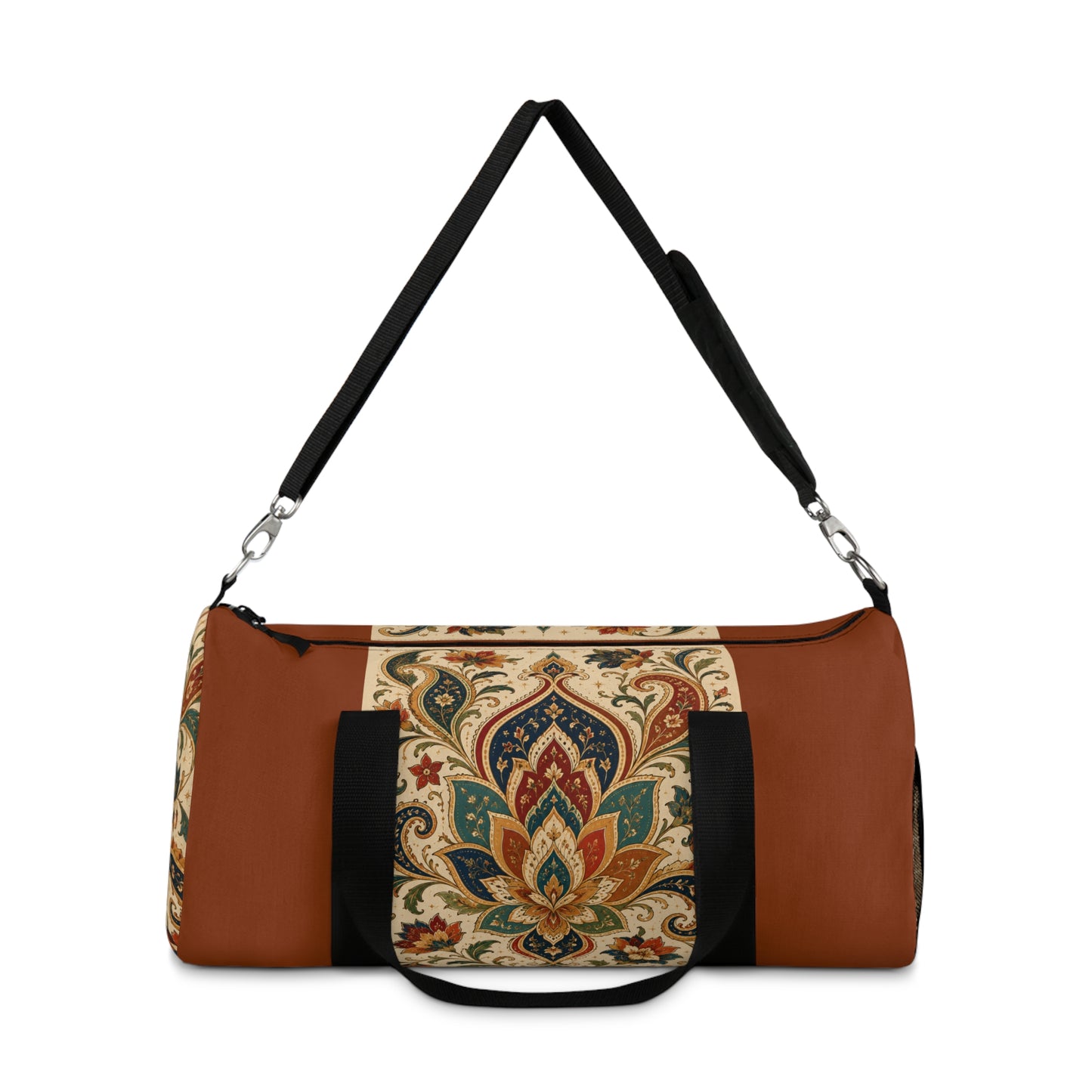 Indian Vintage Terracotta Floral Duffel Gym Bag