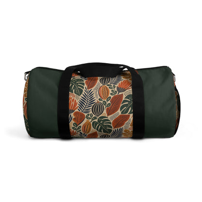 African Tribal Botanical Cacti Leaf Myrtle Green Gym Duffel Bag