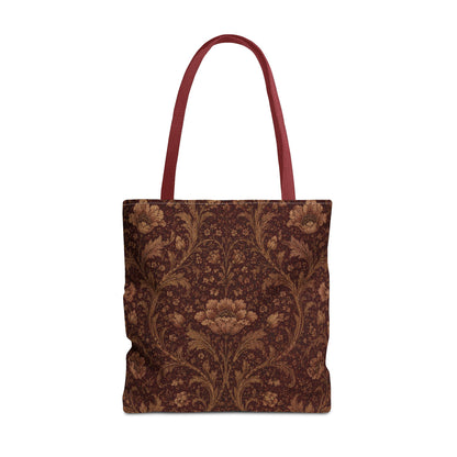 William Morris Floral Damask Maroon Full Art Tote Bag
