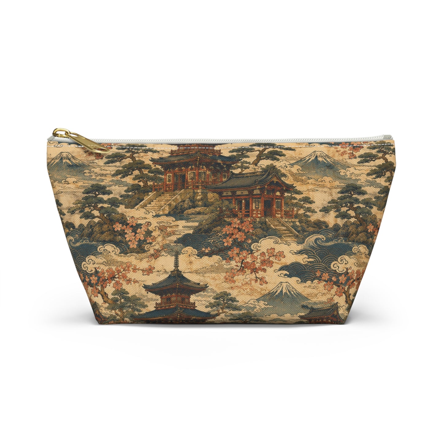 Vintage Japanese Temples Make Up Accessory Bag