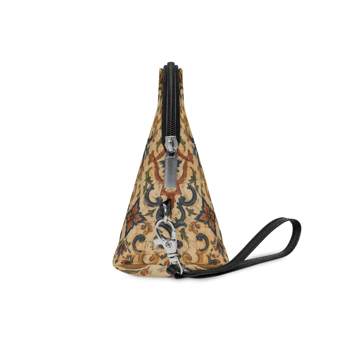 Moroccan Ornate Traditional PU Leather Round Makeup Bag