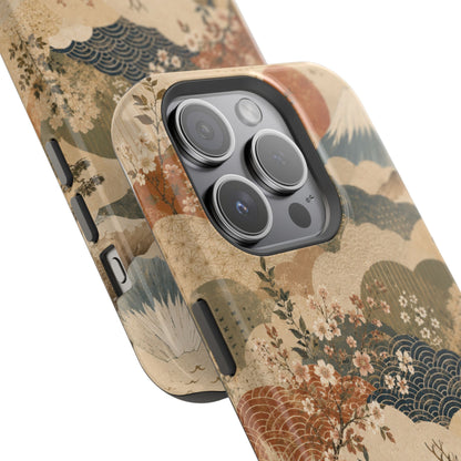Vintage Japanese Animal Landscape Magnetic Impact-Resistant iPhone Cases