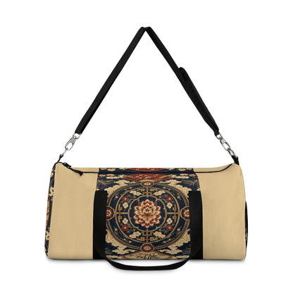 East Asian Mandala Beige Duffel Gym Bag