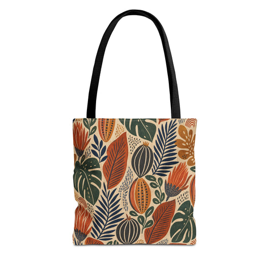 African Tribal Botanical Cacti Leaf Full Art Tote Bag