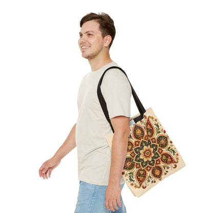 Indian Vintage Floral Mandala Full Art Tote Bag