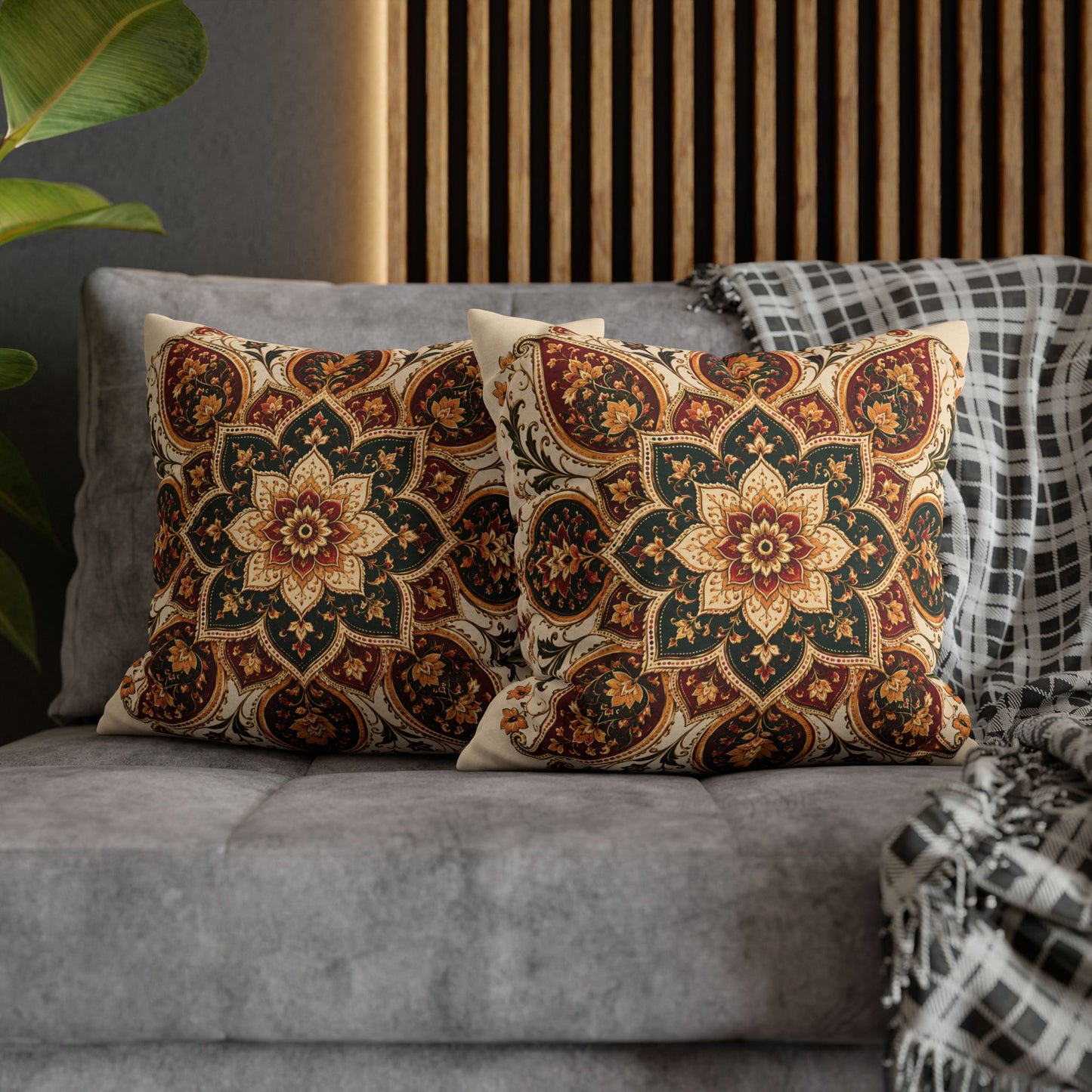 Indian Vintage Floral Mandala Bohemian Pillow Case cover