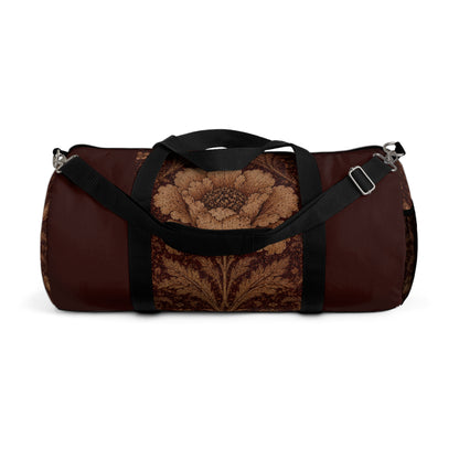 William Morris Floral Damask Maroon Rose Duffel Gym Bag