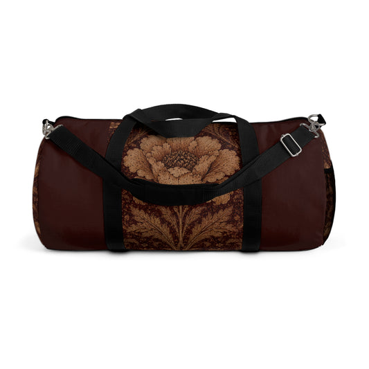 William Morris Floral Damask Maroon Rose Duffel Gym Bag