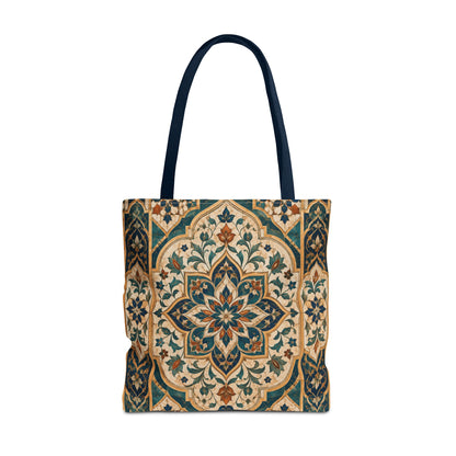 Full Art Moroccan Chevron Oriental Canvas Tote Bag