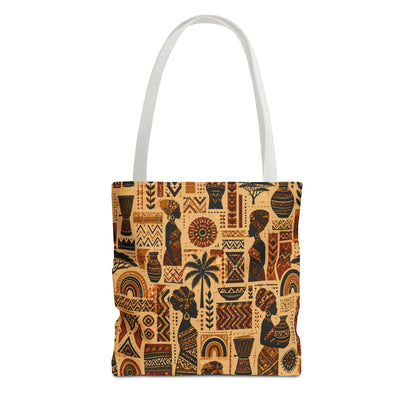 African Tribal Ethnic Silhouette Pattern Full Art Tote Bag
