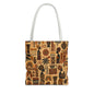 African Tribal Ethnic Silhouette Pattern Full Art Tote Bag