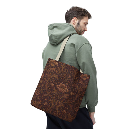 William Morris Floral Damask Maroon Full Art Tote Bag