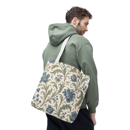 William Morris Blue Floral Vine Full Art Tote Bag