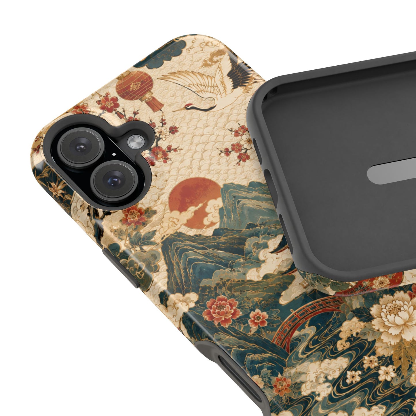 East Asian Vintage Landscape iPhone Case | Magnetic Impact-Resistant Case