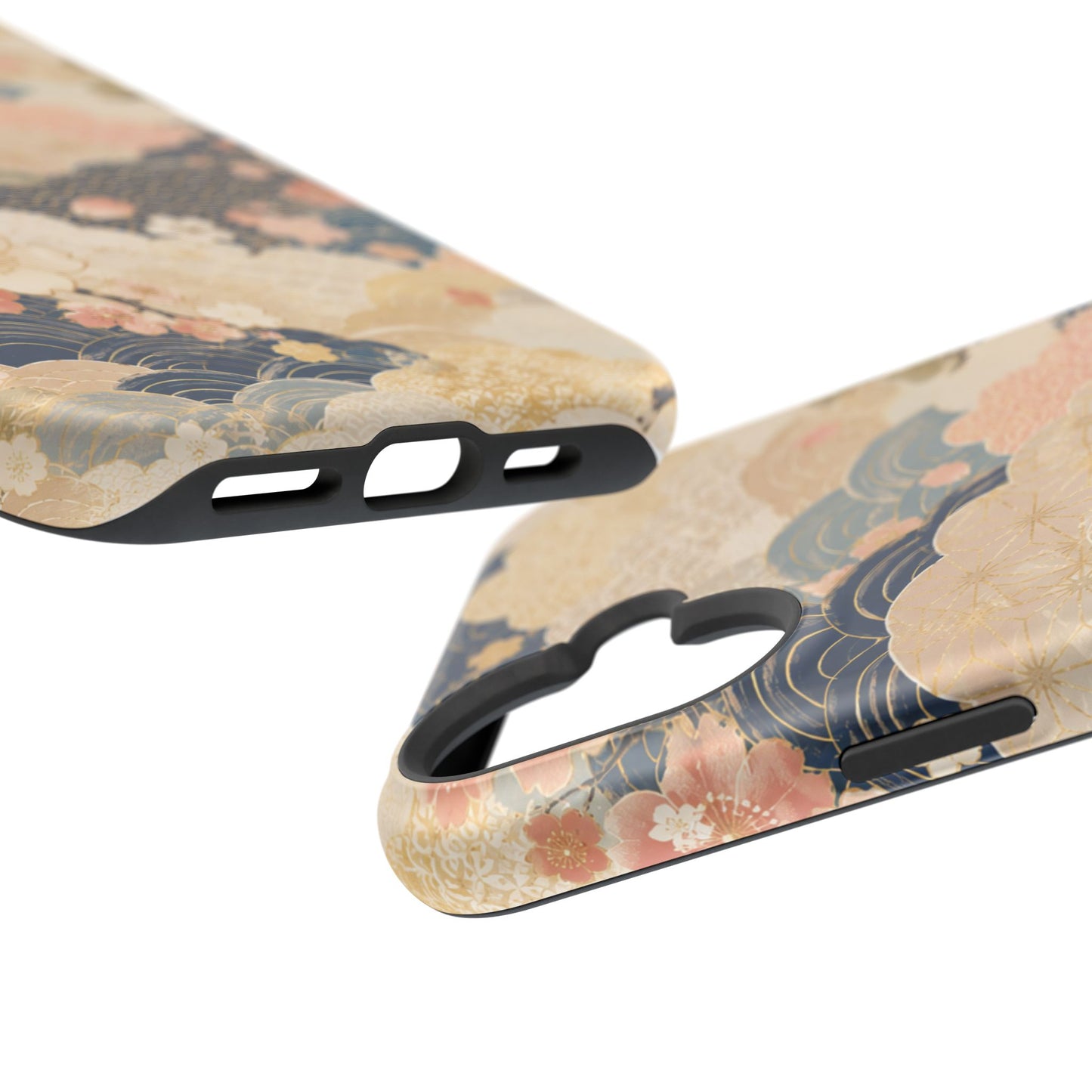 Vintage Japanese Floral Wave Magnetic Impact-Resistant iPhone Cases