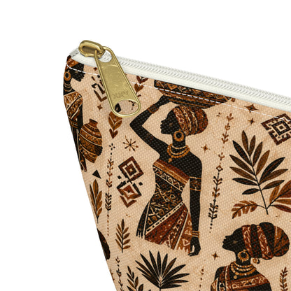 African Woman Figures Accessory Pouch Makeup Bag