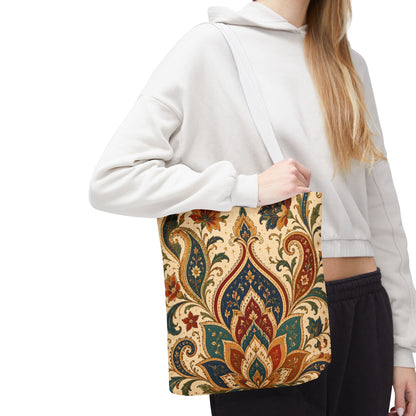 Indian Vintage Paisley Floral Full Art Tote Bag