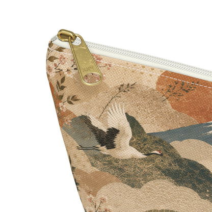 Vintage Japanese Painting Make Up Accessory Bag