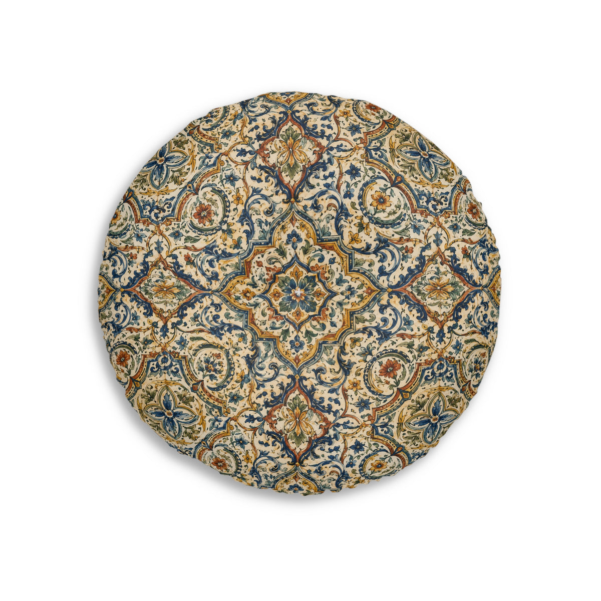 Doubled Exquisite Moroccan Round Tufted Floor Pillow