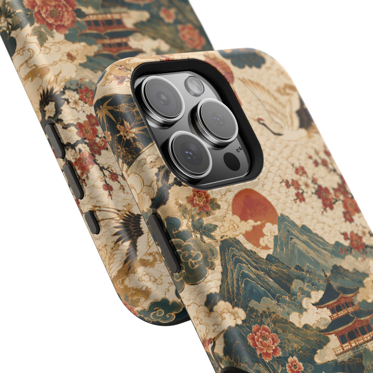 East Asian Vintage Landscape iPhone Case | Magnetic Impact-Resistant Case