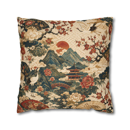 East Asian Vintage Landscape Pillow Case