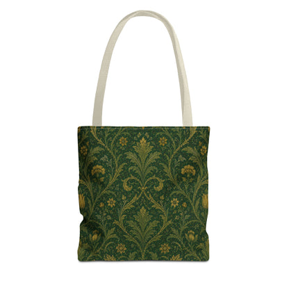 William Morris Damask Floral Forest Green Full Art Tote Bag