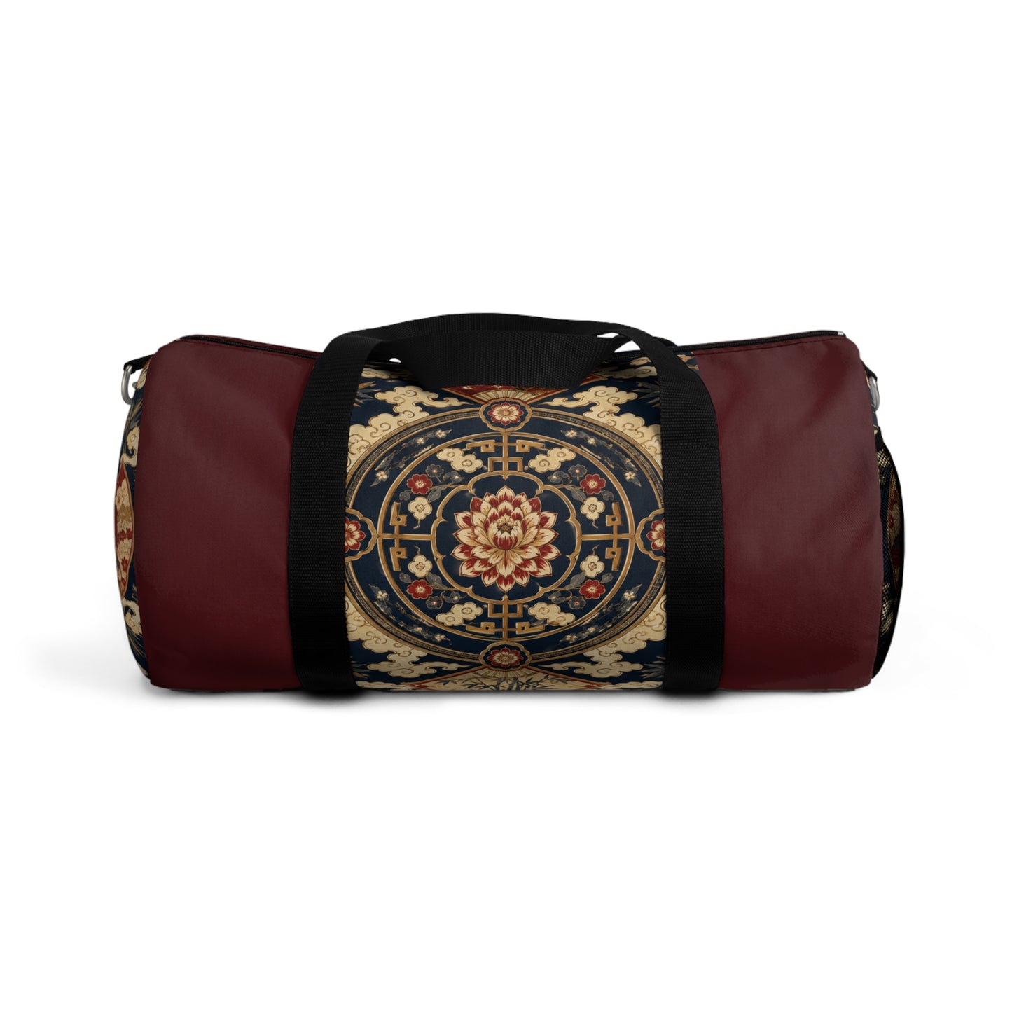 East Asian Mandala Maroon Red Duffel Gym Bag