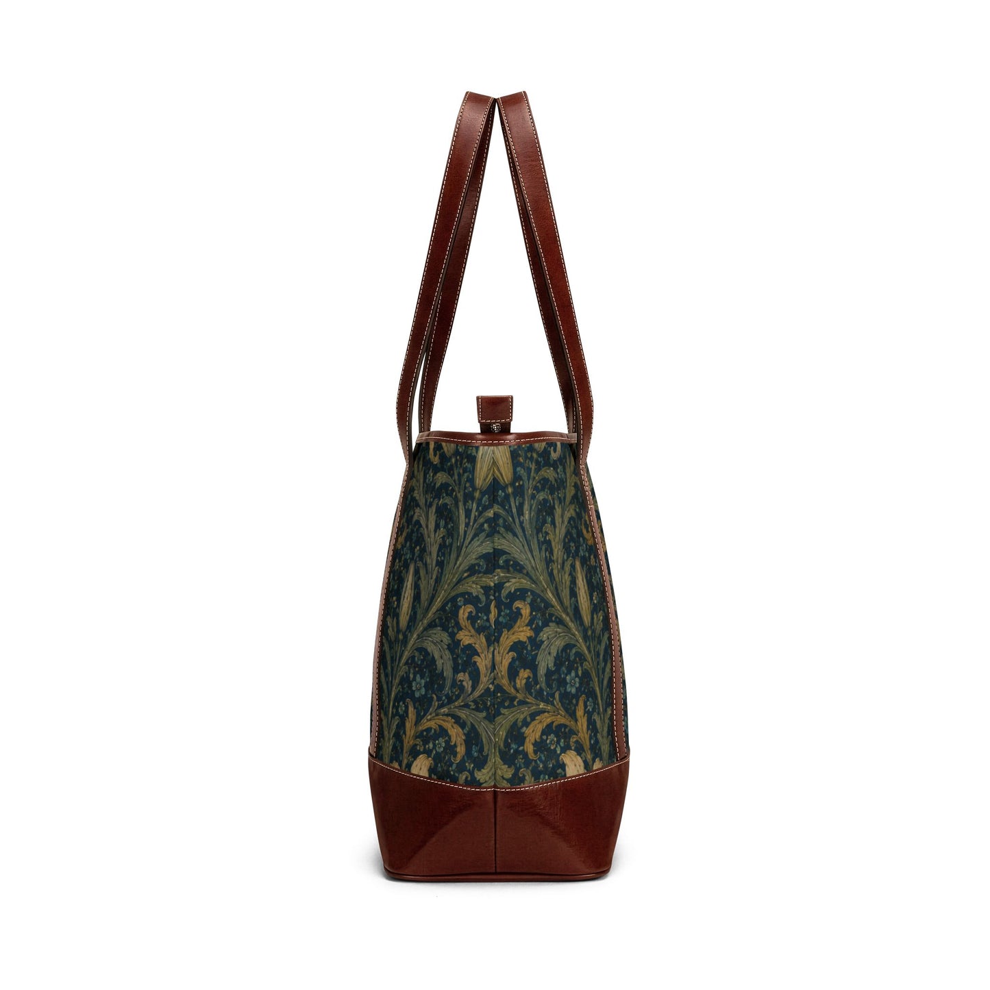 William Morris Damask Leather Trim Floral Shoulder Handbag Tote